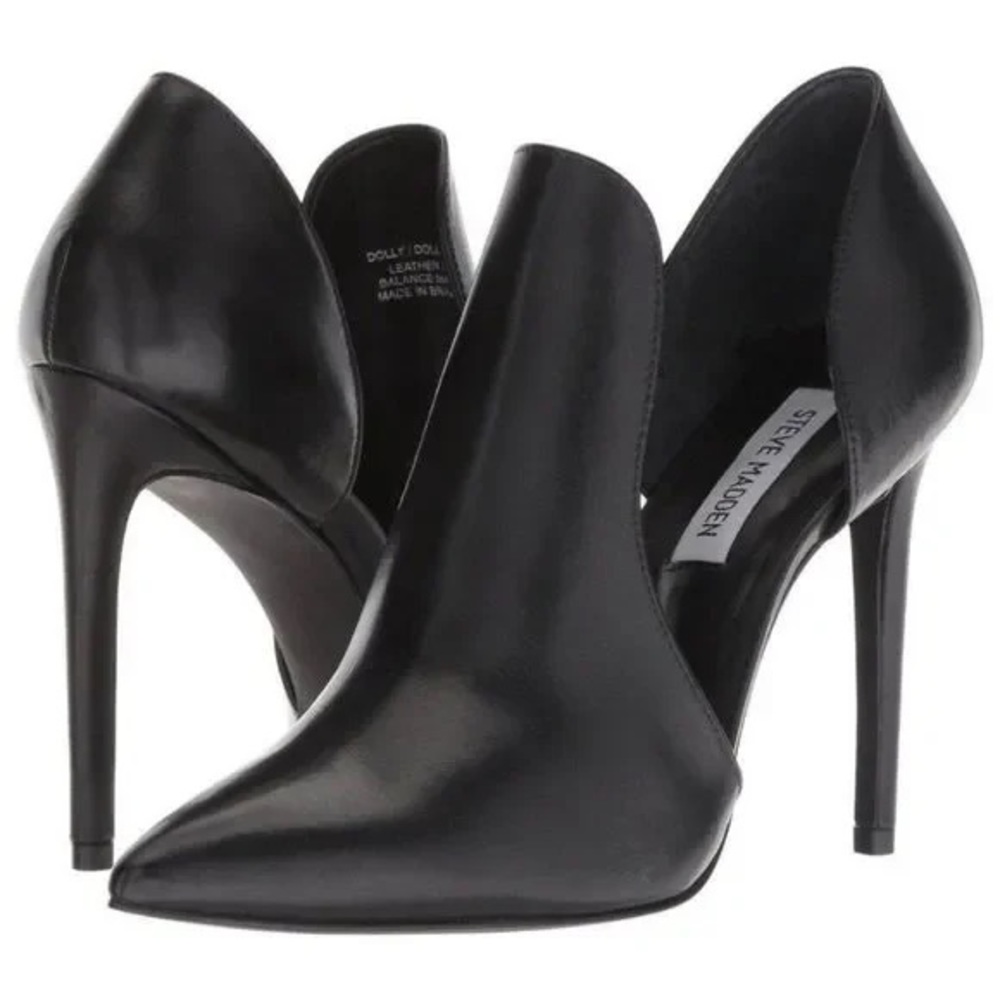 Steve Madden Dolly Heel - Black leather - size 8